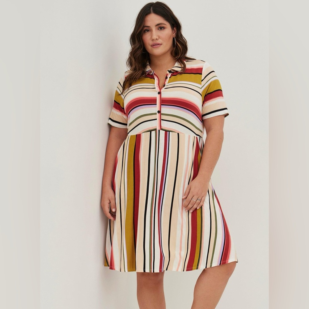 Torrid Soft Knit Striped Midi Dress - 6x/30